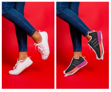 example shoes stitching result